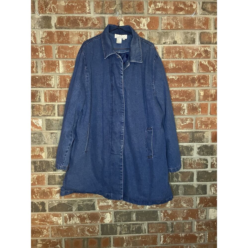 Vintage CBO New York Plus Size Denim Coat Size 4x Classic Fall Winter Streetwear
